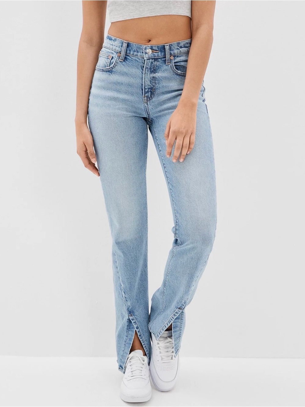 AE Stretch 90s Bootcut Jeans Women's 10 Long Faded Indigo Western